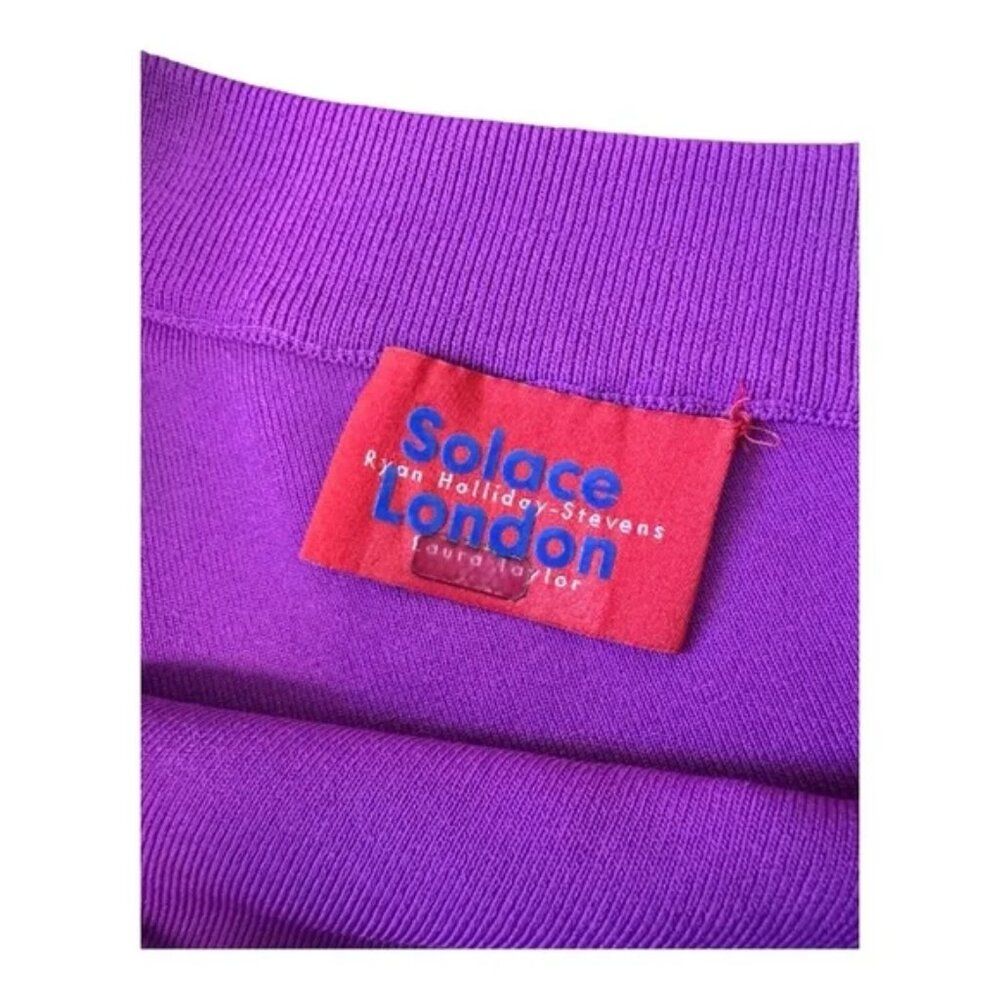 Solace London $395 Purple One Shoulder Asymmetric Knit Top Sweater 10 Med — image 5 of 7